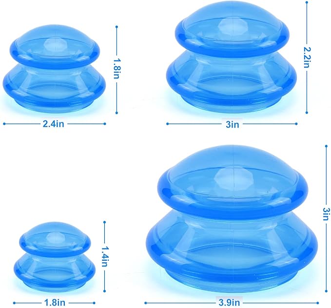Silicone Cupping Therapy Set, Professional Studio and Home Cupping Set Massage Therapy Cups, Chinese Massage Cups for Cellulite Reduction Cupping Kit, Muscle and Joint Pain Myofascial Cupping Massager