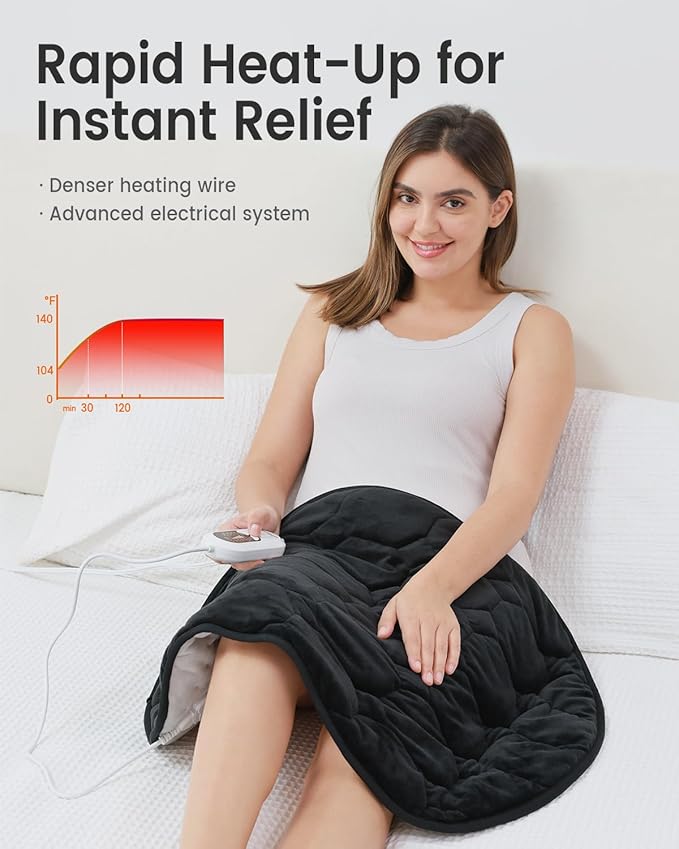 immtree Weighted Heating Pad for Deeper Pain Relief, 5lbs XXXL Size(29x24) with Fast Heat Technology, Heated Blankets for Adults, Relief for Back and Shoulder and Knee