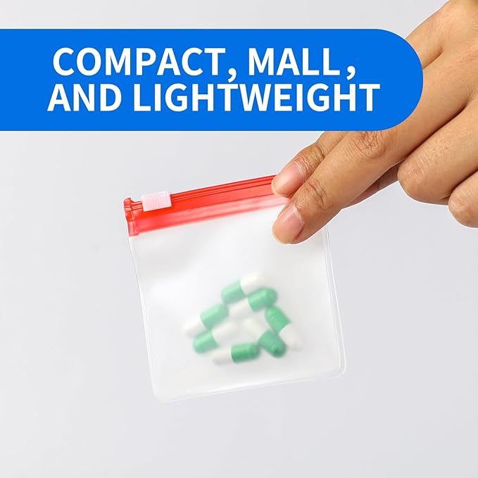 21PCS Pill Pouches, Pill Organizer Travel, Clear Pill Baggies, Plastic Pill Bags with Slide Lock for Medicine Small Items Storage (Classic)