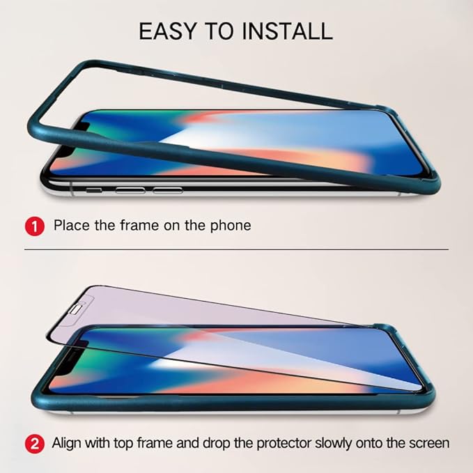PERFECTSIGHT Anti Blue Light Tempered Glass Screen Protector Compatible with iPhone 11, iPhone XR 6.1 inch, Blue light Blocker, HD Clear Eye Protection, Easy Installation with Alignment Frame (1 Pack)