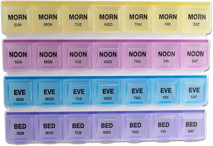 Apex 7-Day Personal Pill Dispenser with 4 Compartments