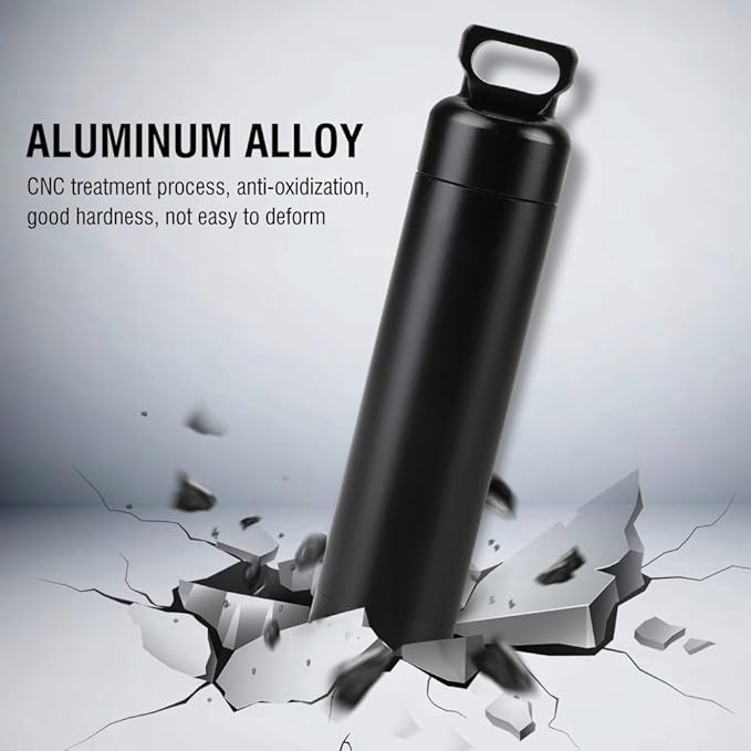 Pill Case Waterproof Aluminum Alloy Pill Bottle Medicine Container Holder for Outdoor Pill Fob Capsule Keychain Small Pocket Pill Box Keychain Pill Organizer Case Container