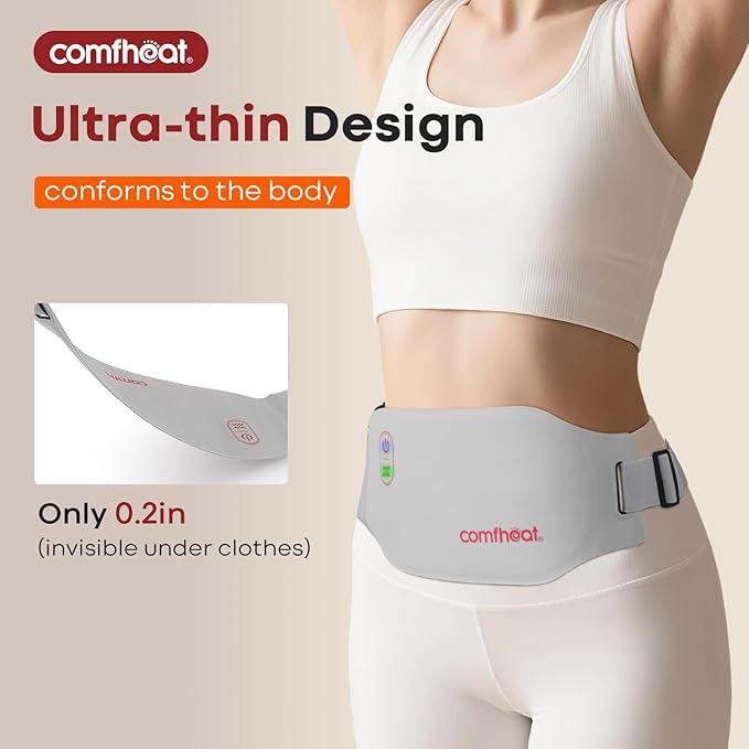 Portable Infrared Heating Pad for Period Cramps Pain Relief, Ultra Thin Cordless Menstrual Relief Abdomen Belly Heat Belt Wearable Heating Pads, Gift for Women Girl Mom
