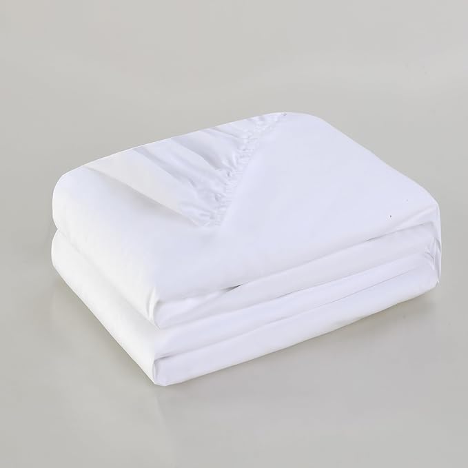 WenBags Waterproof Fitted Cot Bed Sheets, Mattress Protector for Home & Hospital Care Beds, Soft Bed Sheets with Elastic All Around (1, White, 31 * 75)