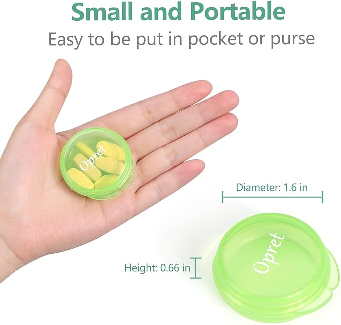 Opret Small Pill Box (3 Pcs), Cute Pill Case Portable for Pocket Purse Briefcase Travel Pills Box Medicine Storage Container Earplug Case