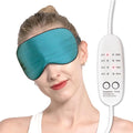 Real Silk Heated Eye Mask, Reusable USB Electric Soft Sleeping Mask with Temperature and Time Control, Comfortable Heating Steam Blindfold for Eyes Relax - Peacock Blue