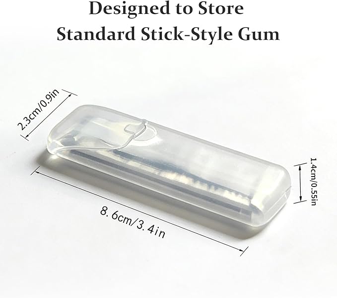 2 Pack Gum Case, Pocket Gum Holder Hard Shell, One-Hand Flip Open Gum Container, Portable PP Gum Storage Box, Clear White & Black