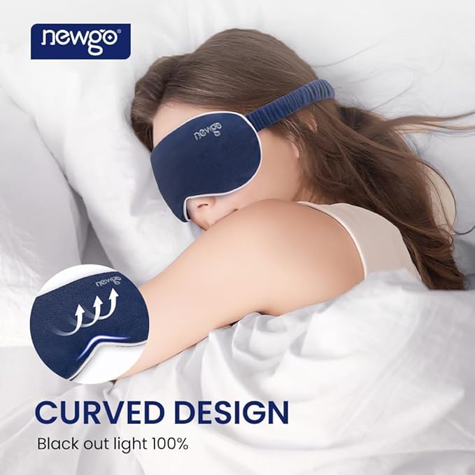NEWGO Microwave Heated Eye Mask Soothing Relief for Dry Eyes, Heat Therapy Warm Eye Compress with Removable Cover for Stye, Blepharitis, Relaxation or Gift Choice - Blue