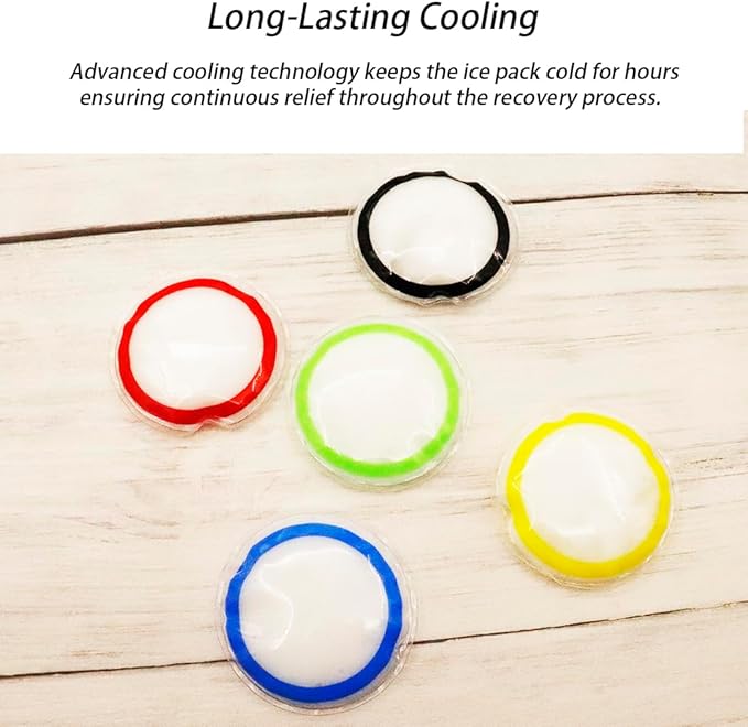 Boo Boo Ice Pack for Kids, Small Ice Pack for Injuries Cold Compress Gel Pack Cold Therapy for Scrape Knee, Bump Head, Hurt Elbow, Hit Thumb (5 Count (Olympic Ring))