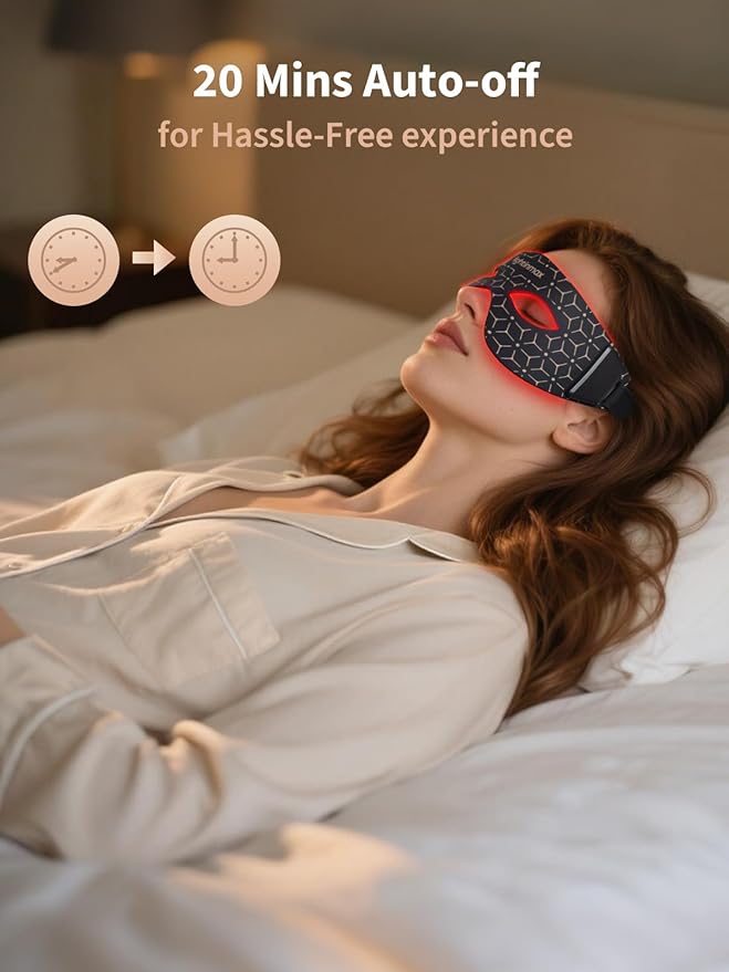 Red Light Therapy for Eyes, Women's Day Gifts for Women Mom Wife with NIR, 5 Modes with Timing Function for Eyes Bags & Dark Circles & Fine Lines, Rechargeable Eye Mask for Home Skincare