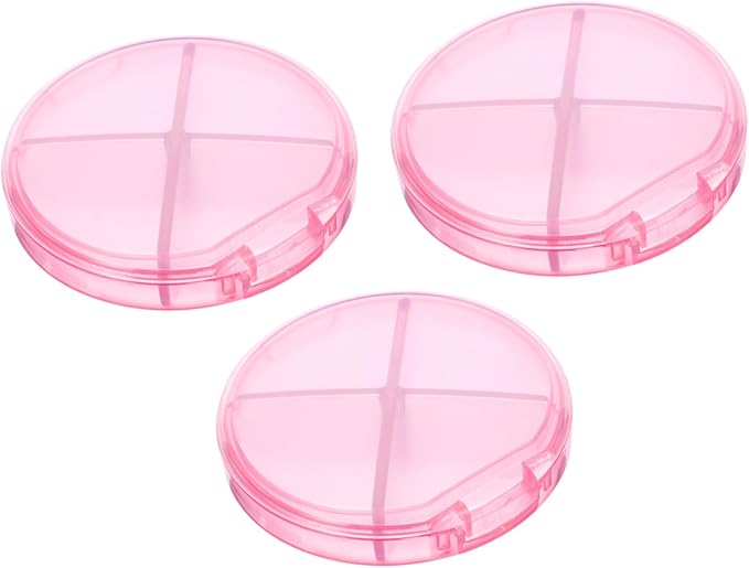 Portable Medicine Box 4 Compartments Travel Pill Organizer Small Storage Case for Medication Jewelry Daily Use at Home Office