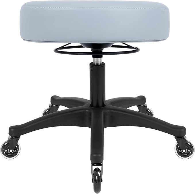 TAKE UR SEAT® All-Purpose Stools with Adjustable Seat and Easy Clean Performance Fabrics for Cleanroom Lab Medical Office Classroom Shop Garage Spa Massage Tattoo(Blade Wheels) (17" Gray)