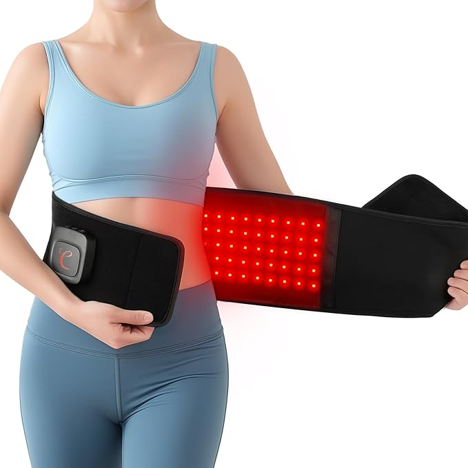 Comfytemp Cordless Red Light Therapy Belt for Body, Portable Rechargeable Near Infrared Light Therapy Wrap, Father's Day Gifts, 19W Wireless Large Light Band for Waist Lumbar Lower Back
