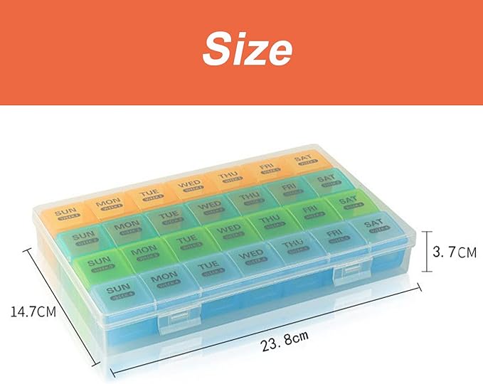 Monthly Pill Organizer 1 Time a Day with DustProof Case, Extra Large 4 Weeks Pill Box Once a Day, 28 Days Pill Container 1 Per Day, Weekly Vitamin Case, Daily Medicine Organizer for Fish Oil