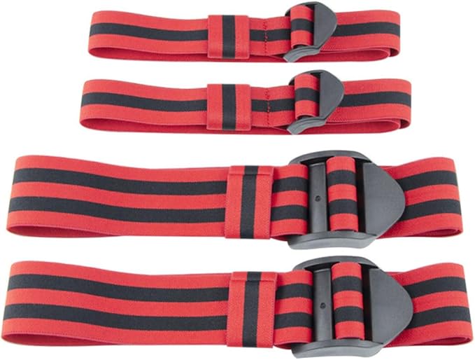 Blood Flow Restriction Bands Adjustable Occlusion Bands Portable Fabric Resistance Bands 4PCS Red Summer Sports Accessories