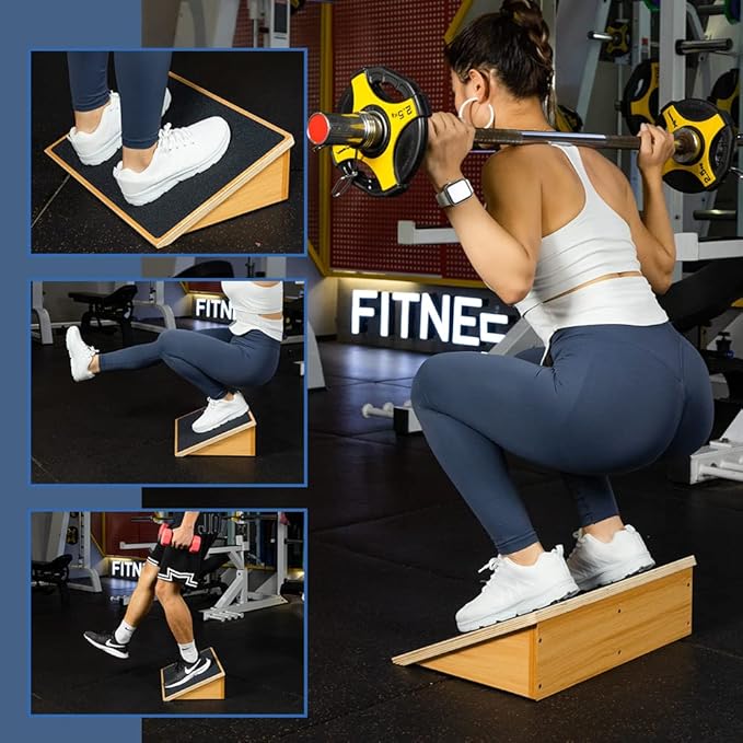 StrongTek Slant Board for Squats & Knee Training, Heavy-Duty Incline Board with Non-Slip Surface, Fixed 25° Wooden Stretch Board, 1000 Lbs Capacity