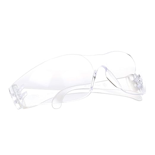 3M Safety Glasses, Virtua, Pack of 100, ANSI Z87, Unisex, Clear Hard Coat Lens, Clear Frame, Economical Eye Protection, Lightweight, Wraparound Coverage, UVA, UVB, UVC