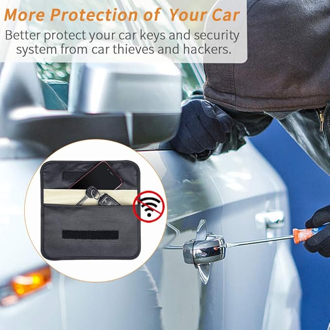 Larger Faraday Pouch[2 Pack&9.4x5.5in Size for All Phones], Faraday Bag Cage, RFID Signal Blocking Bag for Phones Privacy Protection and Car Key FOB, Anti-Tracking (Upgraded)