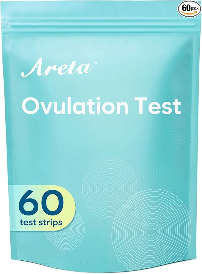 Areta 60 Ovulation Test Strips Kit: Accurate & Reliable for Women | Fast & Convenient Fertility Tracking | High Accuracy Ovulation Test Kit | Expiration Date 07/11/2026