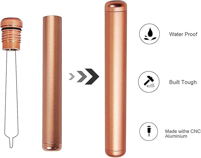 6 Pack Waterproof Aluminum Metal Tube Conetainer,4.3 inch Metal Storage Cases,Pocket-Sized for Purse Travel Outdoors