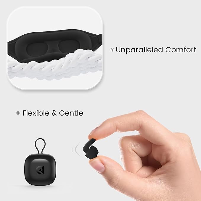 Audree Earplugs-Sleep Eye Mask Set - Noise Reduction Earplugs and Light Blocking Sleep Mask for Peaceful Sleep | Ideal for Sleep,Travel,Napping,Meditation,Shift Work,Red (Black)
