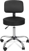 ZenStyle Height Adjustable Swivel Salon Stool Spa Drafting Salon Tattoo Work Office Massage Stools with Backrest,Black