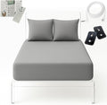 Premium Fitted Grounding Sheet - Gray, Full XL (54"x80"), 95% Organic Cotton, 5% Silver Thread, 15' Upgraded Earthing Cord, for Better Sleep & Wellness with Holistic Alignment