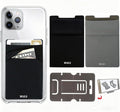 RFID Blocking Phone Card Wallet,Pocket Credit Card ID Case Pouch Sleeve for iPhone Smartphones(Black Gray)-2PC