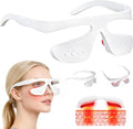 Under Eye Red Light Therapy Glasses, Reducing Dark Circles,Light Therapy, and Heat,Light Therapy, and Heat, for Eye Fatigue(White & 3 Modes)