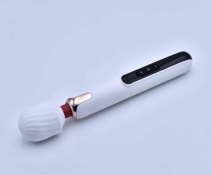Electric Back Massager, Handheld Deep Massager Muscle Relaxation, Long Handle, Big, Cordless, Rechargeable with Multiple Speeds, White