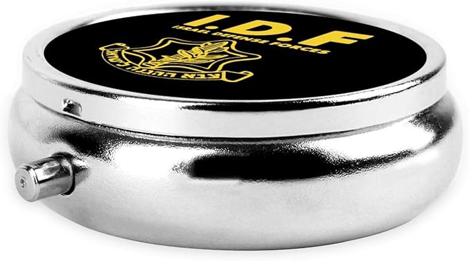IDF Israel Defense Forces Round Pill Box Streamline Daily Medication Routine
