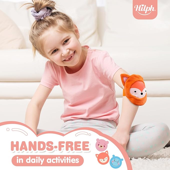 Hilph Kids Ice Packs for Boo Boos, Reuable Kids Hot Cold Packs with Cover and Handheld Straps for Pain Relief, Toddler Animal Ice Packs for Bumps, Swelling, Wisdom Teeth (3 Packs)