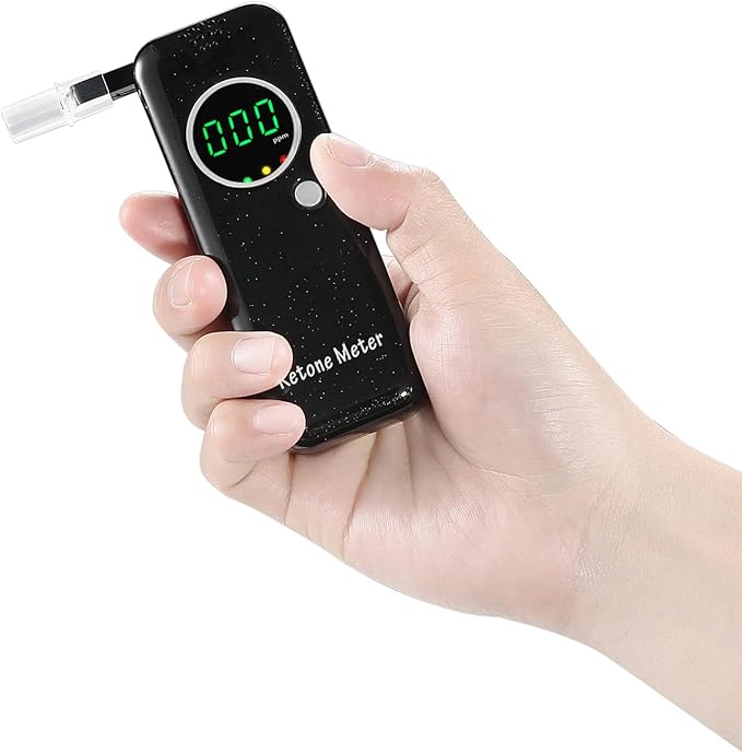 Breath Ketosis Meter Professional Ketone Breath Monitoring Analyzer High Accuracy Ketone Breath Tester, Digital Ketone Meter Tracing Your Ketosis Status, Breath Ketosis Tester with 10 Mouthpieces