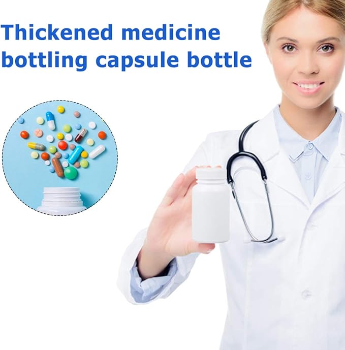 EXCEART 20pcs Empty Pill Bottle Portable Plastic Medicine Holder Container Case for 100ml (White)