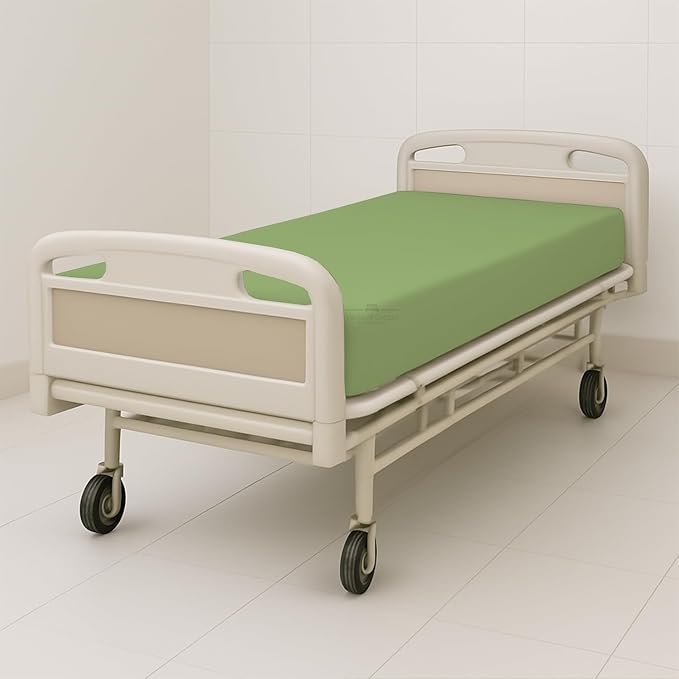 6 Pack Fitted Hospital Bed Sheets - Soft Microfiber Hospital Fitted Sheet - Hospital Bed Fitted Sheets (Sage, 36" x 84" x 12")