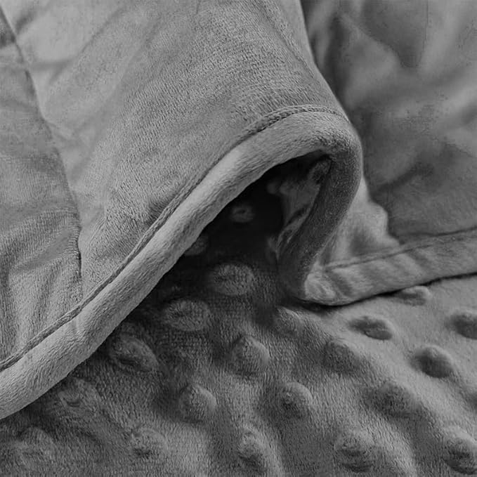 ALANSMA Reversible Weighted Blanket for All Season, Luxury Velvet, Warm and Cool, Adult 20Lb Grey Weighted Blanket, Enjoy Sleeping Anywhere(Grey,60"x80" 20lbs)
