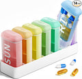 Betife Pill Organizer 2 Times a Day, AM PM Weekly 7 Day Large Pill Box, Travel Medicine Vitamin Holder Container for Daily Supplements