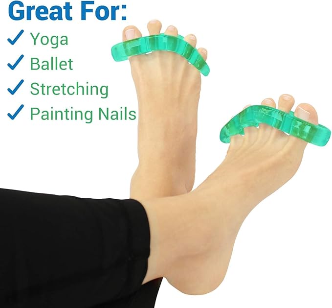 ViveSole Toe Separators for Men & Women Medium (2 Pairs) - Silicone Gel Spreaders - Therapeutic Spa Stretchers for Plantar Fasciitis, Bunions, Overlapping Hammer Toe Spacers - Metatarsal Yoga Cushion
