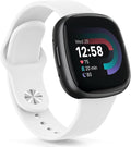 AK Silicone Bands Compatible with Fitbit Versa 4 Bands & Fitbit Sense 2 Bands for Women Men, Soft Straps Replacement Wristbands for Fitbit Versa 3 & Versa 4 / Sense & Sense 2 Smart Watch (White)