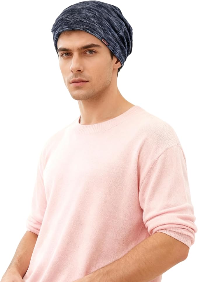 Amradield Faraday Silver Fiber Skull Hat Elasticity Cotton Beanies Slouch Cap Shielding RF Radiation Knit Cap Blocking Signal