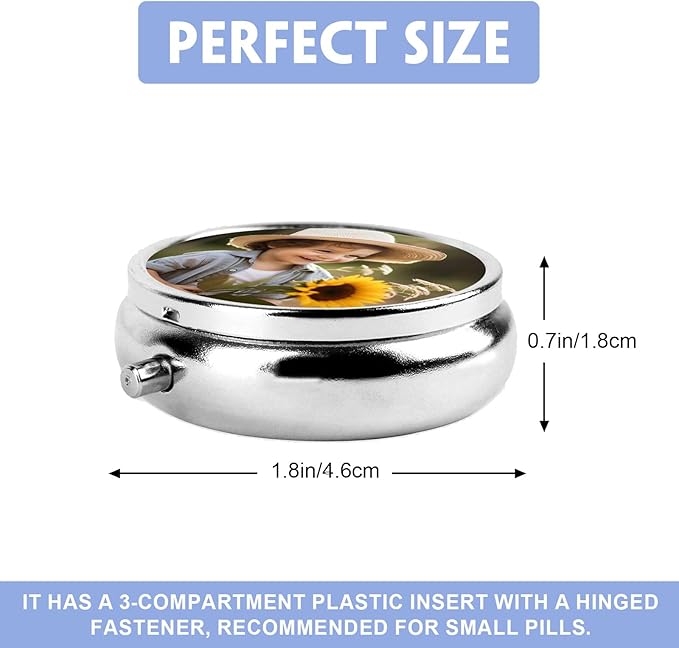 LAIFU Custom Pill Box Organizer Travel Personalized Metal Pill case with with Mirror