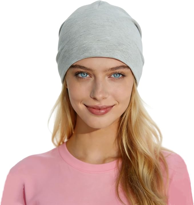 Amradield Faraday Silver Fiber Skull Hat Elasticity Cotton Beanies Slouch Cap Shielding RF Radiation Knit Cap Blocking Signal
