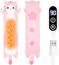 Sakura Cat Heating Pad-USB Heated Plush Stuffed Animals for Period Cramps and Menstrual Pain Relief,22” Portable Electric Kitten Heating Pads,Built-Pocket Plush Girls Birthday Gifts,Pink