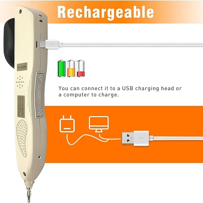 Electronic Acupuncture Pen - Acupressure Pen - Electric Acupuncture Pointer, Massage Pen, Rechargable, Find Acupoints Automatically with 3 Massage Heads