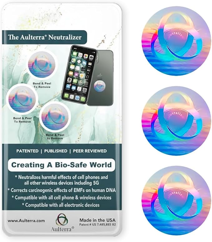 Aulterra EMF Neutralizer Sticker for Cell Phones, Laptops and Mobile Devices to Neutralize Harmful Effects Including 5G