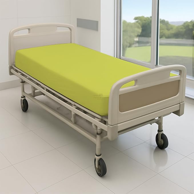 1 Pack Fitted Hospital Bed Sheets - Soft Microfiber Hospital Fitted Sheet - Hospital Bed Fitted Sheets (Yellow, 36" x 84" x 12")
