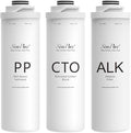 SimPure T1 Series 6-Month Replacement Filter Cartridge Pack Set for Model T1-100ALK, T1-400ALK (1*PP + 1*CTO + 1*ALK)