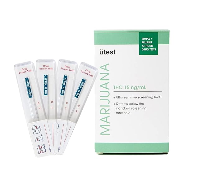 THC 15 ng/mL Home Drug Test Strips - Easy-to-use, Low Detection THC Test Kit, Single Use (4-Pack)