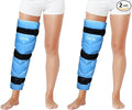 REVIX Full Leg Ice Pack Wrap Around Entire Leg, Reusable Gel Cold Wrap for Hip, Thigh and Knee, Soft Cold Compress Ice Pack Sleeve with 3 Straps (Pack of 2)