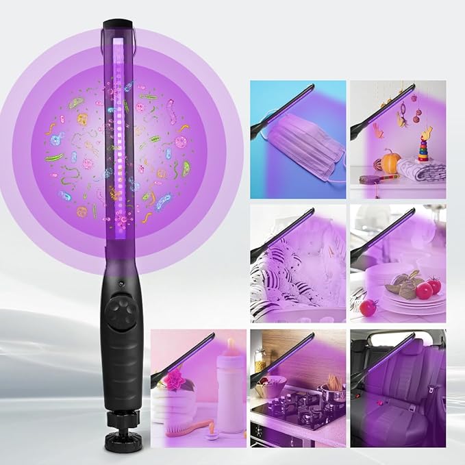 UV Light Sanitizer, UV Sanitizer Lamp Portable Travel UV Light Sanitizer Wand (Black)